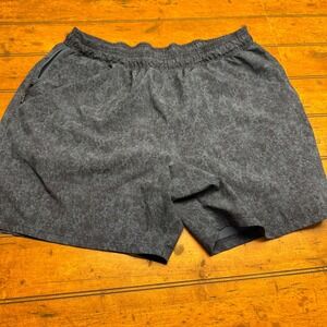 MTB Sport Mens Athletic Shorts XXL Blue Print Elastic Waist Zip Pocket